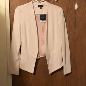 Light Pink Open Front Blazer